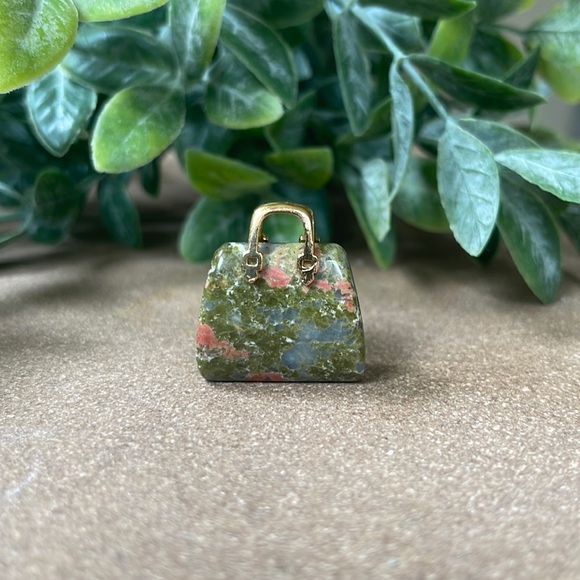 Other - #1 Unakite Stone Crystal Carved Bag